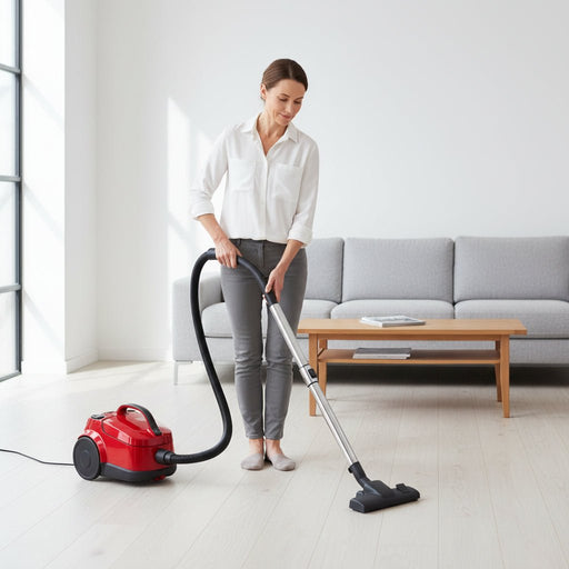 Danoz Direct - Devanti 2200W Bagless Vacuum Cleaner in a vibrant red color. With powerful suction and a bagless design - danozdirect