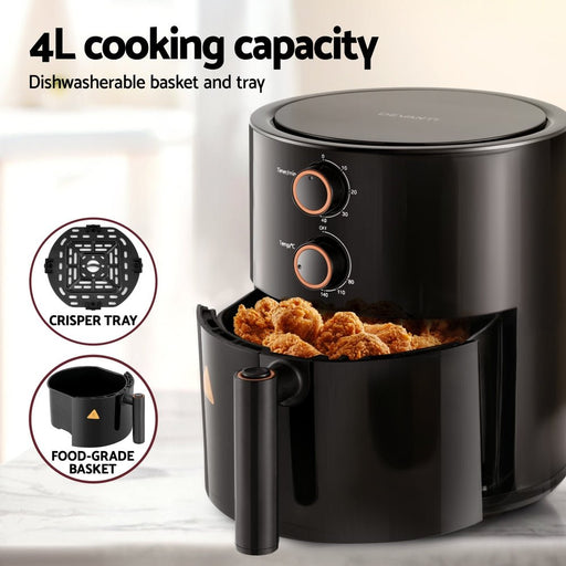 Danoz Direct - Devanti 4L Air Fryer Knob Control 1500W - danozdirect