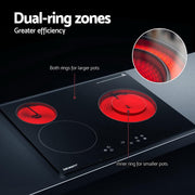 Danoz Direct - Devanti Electric Ceramic Cooktop 60cm Kitchen Cooker 4 Burner Hob Touch Control 5200W - danozdirect