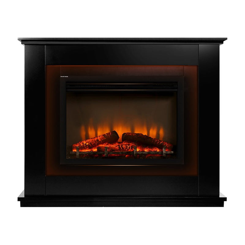 Danoz Direct - Devanti Electric Fireplace Fire Heater 2000W Black, the epitome of luxury and style. - danozdirect