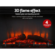 Danoz Direct - Devanti Electric Fireplace Fire Heater 2000W Black, the epitome of luxury and style. - danozdirect