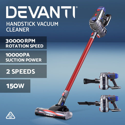 Danoz Direct - Devanti Handheld Vacuum a game - changer in cleaning. Powerful 150W motor, effortlessly sucks up dirt and debris - danozdirect