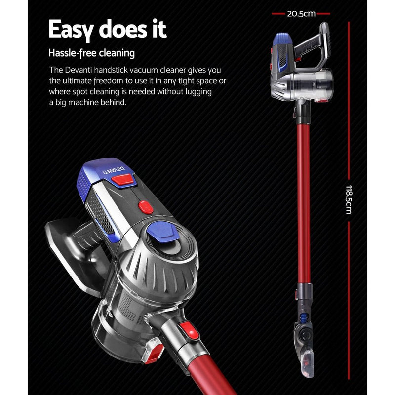 Danoz Direct - Devanti Handheld Vacuum a game - changer in cleaning. Powerful 150W motor, effortlessly sucks up dirt and debris - danozdirect