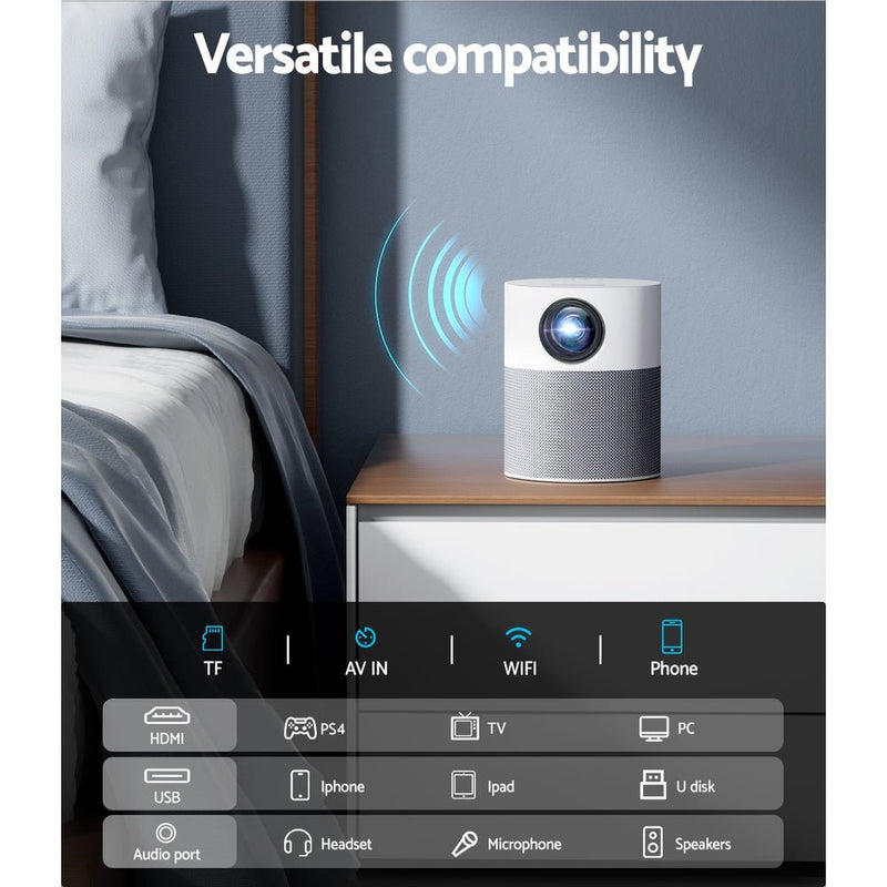 Danoz Direct - Devanti Portable Mini Video Projector 1080P Wifi Home Theater HDMI Carry Bag - danozdirect