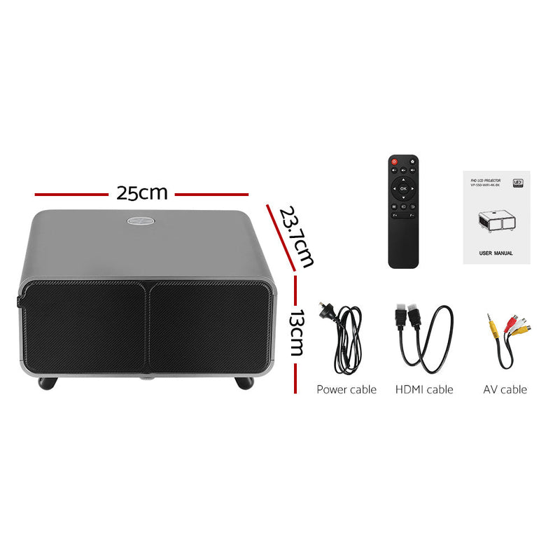 Danoz direct - Devanti Portable Wifi Video Projector 4K 2.4G/5G Home Theater HDMI 1080P - danozdirect