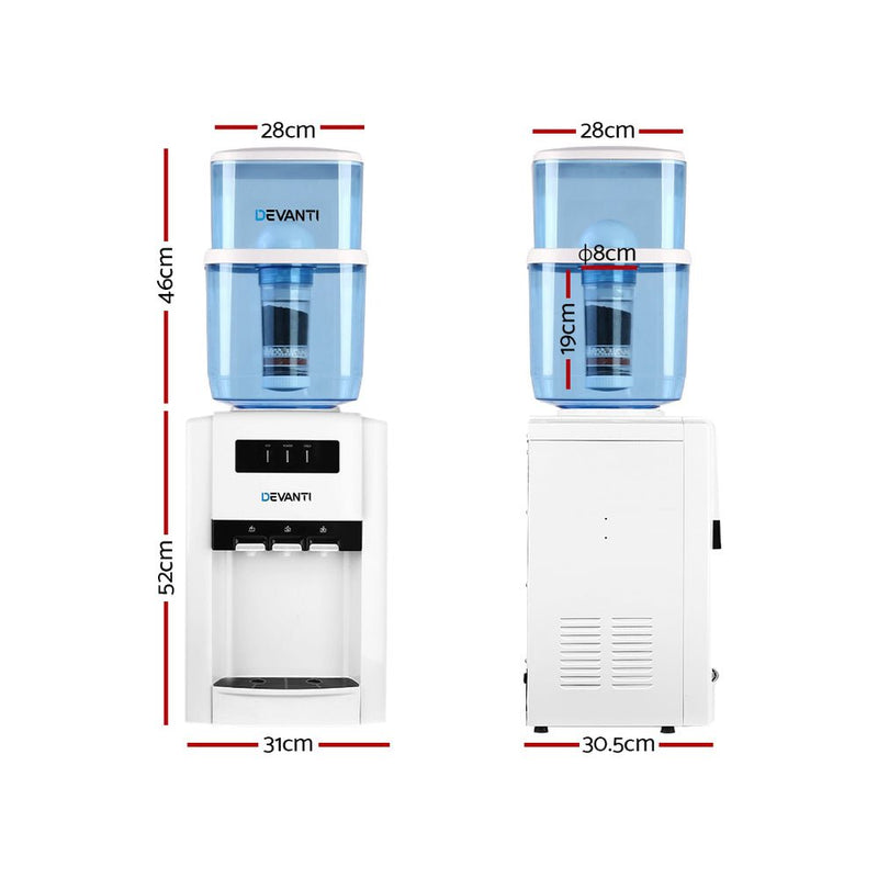 Danoz Direct - Devanti Water Cooler Dispenser Bench Top 22L - Super Seller Inc. Delivery - danozdirect