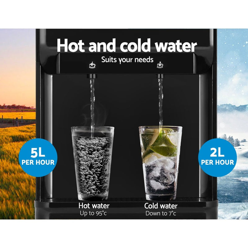 Danoz Direct - Devanti Water Cooler Dispenser Bench Top Black - Super Seller Inc. Delivery - danozdirect