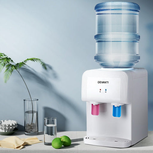 Danoz Direct - Devanti Water Cooler Dispenser Bench Top White - danozdirect