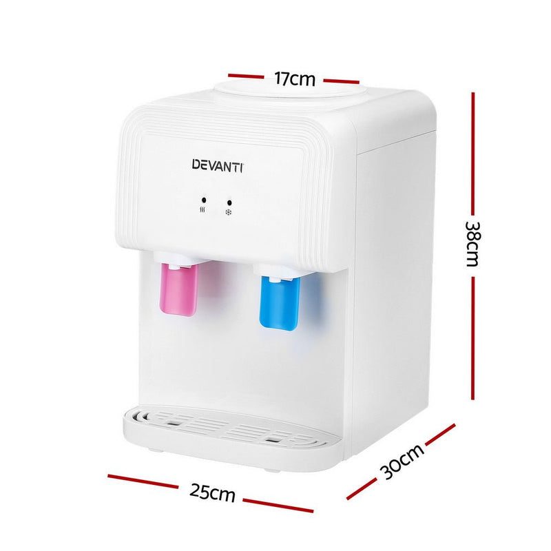 Danoz Direct - Devanti Water Cooler Dispenser Bench Top White - danozdirect