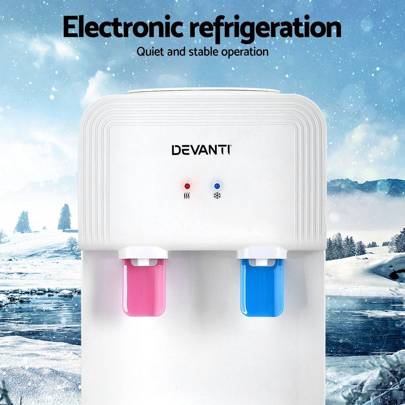 Danoz Direct - Devanti Water Cooler Dispenser Bench Top White - danozdirect