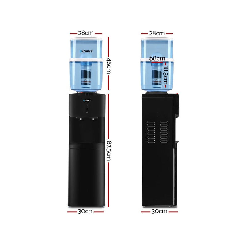 Danoz Direct - Devanti Water Cooler Dispenser Stand 22L Bottle Black - Super Seller Inc. Delivery - danozdirect