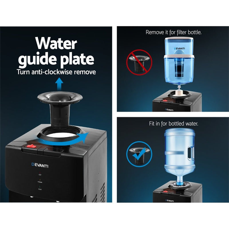 Danoz Direct - Devanti Water Cooler Dispenser Stand 22L Bottle Black - Super Seller Inc. Delivery - danozdirect