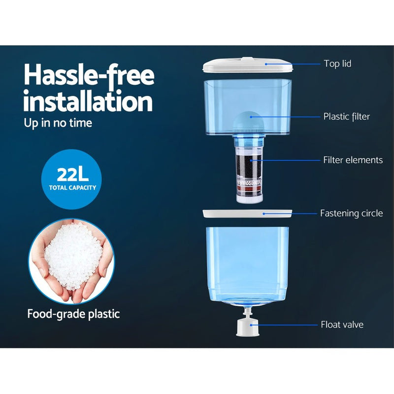 Danoz Direct - Devanti Water Cooler Dispenser Stand 22L Bottle Black - Super Seller Inc. Delivery - danozdirect