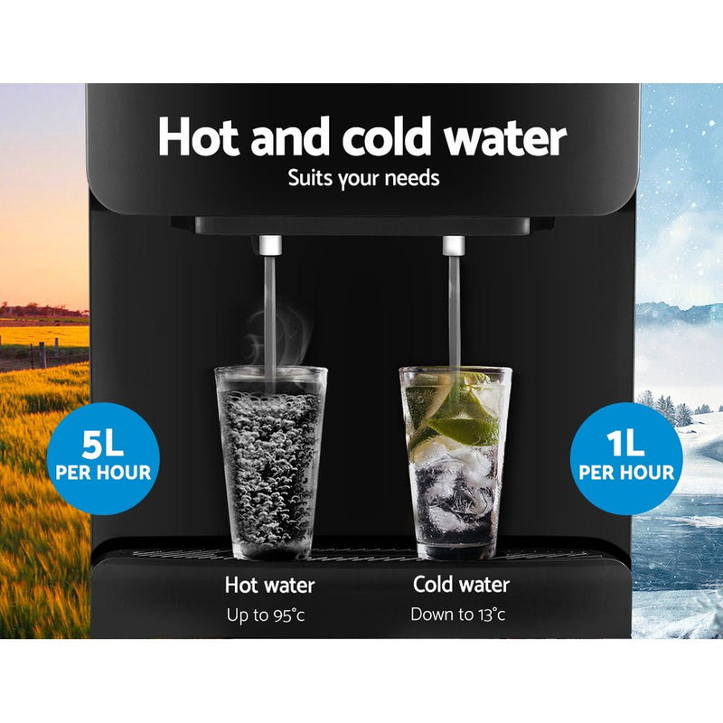 Danoz Direct - Devanti Water Cooler Dispenser Stand 22L Bottle Black w/2 Filter - Super Seller Inc. Delivery - danozdirect