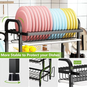 Danoz Direct - Dish Drying Rack 3 Tier Large Capacity Kitchen Storage with Utensil and Cutting Board Holder - danozdirect