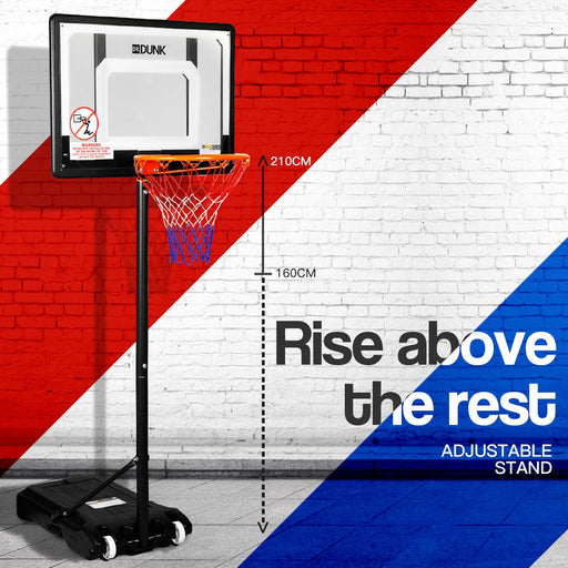 Danoz Direct - Dr. Dunk Adjustable Basketball Stand System Kids Hoop Portable Height Rim Ring - danozdirect