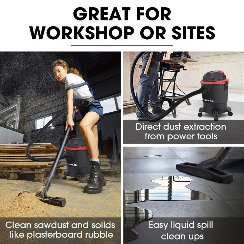 Danoz Direct - Efficiently clean your car, workshop, and carpets with Danoz Direct - Baumr - AG 20L 1200W Wet and Dry Vacuum Cleaner - danozdirect
