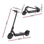 Danoz Direct - Electric Scooter 500W 25KM/H Folding Portable Riding For Adults Commuter Black - danozdirect