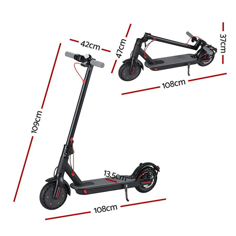 Danoz Direct - Electric Scooter 500W 25KM/H Folding Portable Riding For Adults Commuter Black - danozdirect