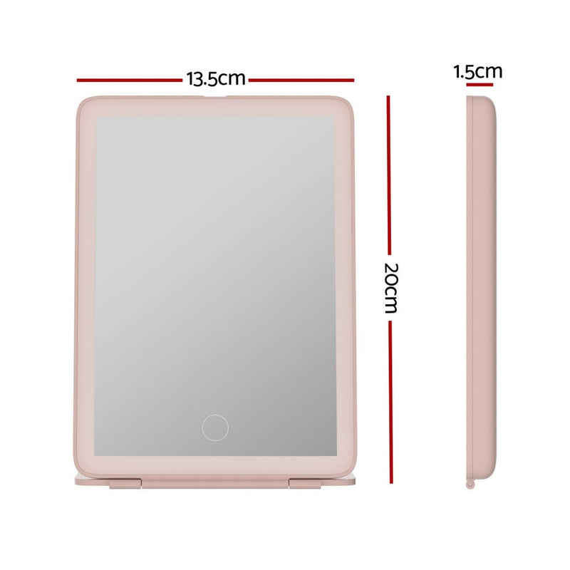 Danoz Direct - Embellir Compact Makeup Mirror w/ LED Light Portable Foldable Travel Beauty Pink - danozdirect
