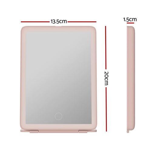 Danoz Direct - Embellir Compact Makeup Mirror w/ LED Light Portable Foldable Travel Beauty Pink - danozdirect