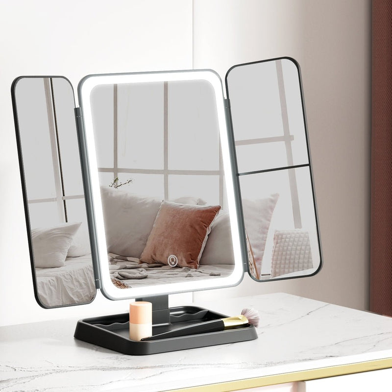 Danoz Direct - Embellir LED Makeup Mirror Tri - fold Lighted Vanity Mirrors 1X2X3X Magnifications - danozdirect