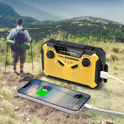 Danoz Direct Emergency Radio 📻. Portable radio features AM/FM reception, solar hand crank, USB charging capabilities - danozdirect