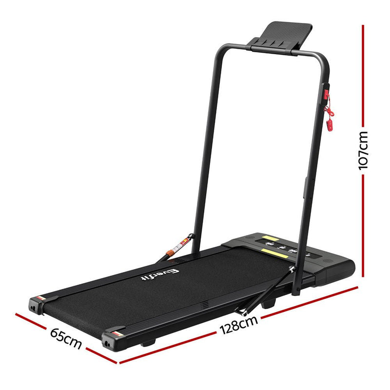 Danoz Direct - Everfit Treadmill Electric Walking Pad Under Desk Home Gym Fitness 400mm Black - danozdirect
