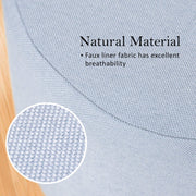 Danoz Direct - Fabric Ottoman Round Wooden Leg Foot Stool - LIGHT BLUE - danozdirect