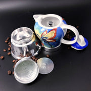 Danoz Direct - Fairy Vintage Porcelain Ceramic Italian Stove Top Espresso Coffee Maker 3 - 4Cups 200ml - danozdirect