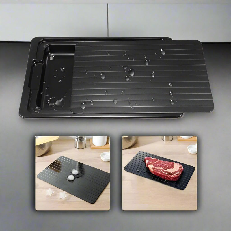Danoz Direct - Fast Defrosting Meat Tray FDA Approved - Medium Miracle Aluminium Thawing Plate - Inc. Delivery - danozdirect