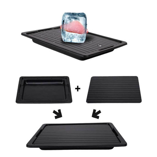 Danoz Direct - Fast Defrosting Meat Tray FDA Approved - Medium Miracle Aluminium Thawing Plate - Inc. Delivery - danozdirect
