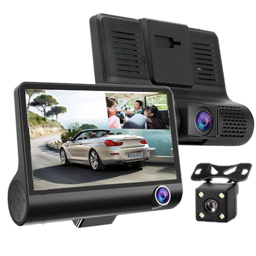 Danoz Direct - Full Hd 1080p 3 - channel Car DVR with 4 Ips Screen 5mp Camera and 170 Degree Wide Angle - danozdirect