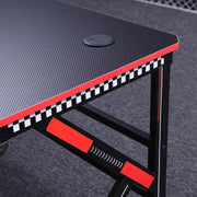 Danoz Direct - Gaming Desk Desktop PC Computer Desks Desktop Racing Table Office Laptop Home K - Shaped Legs Black 120cm - danozdirect