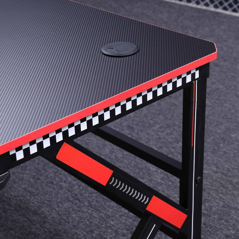 Danoz Direct - Gaming Desk Desktop PC Computer Desks Desktop Racing Table Office Laptop Home K - Shaped Legs Black 120cm - danozdirect