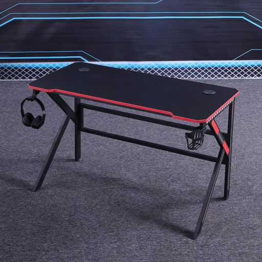Danoz Direct - Gaming Desk Desktop PC Computer Desks Desktop Racing Table Office Laptop Home K - Shaped Legs Black 120cm - danozdirect