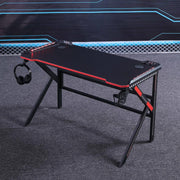 Danoz Direct - Gaming Desk Desktop PC Computer Desks Desktop Racing Table Office Laptop Home K - Shaped Legs Black 120cm - danozdirect