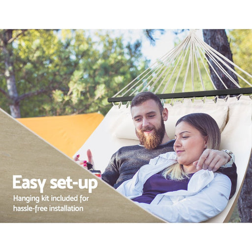 Danoz Direct - Gardeon Hammock Bed Outdoor Camping Portable Hanging Chair 2 Person Piillow - danozdirect