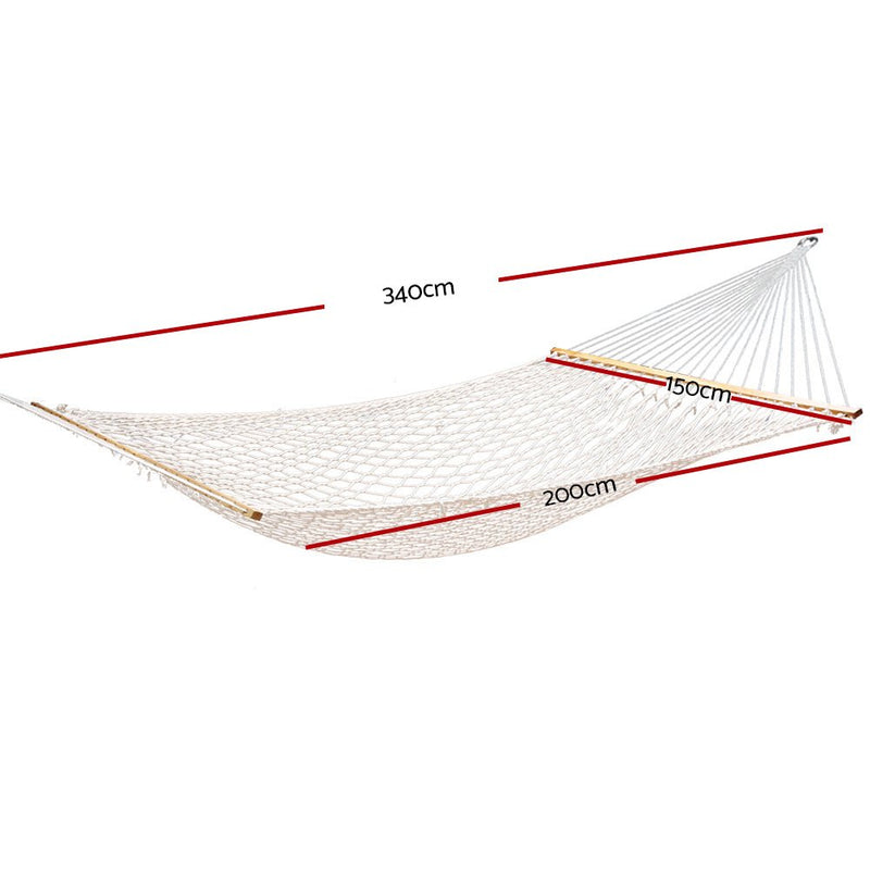 Danoz Direct - Gardeon Hammock Bed Outdoor Chair Camping Hanging Hammocks Mesh 2 Person - danozdirect