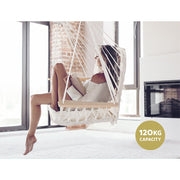 Danoz Direct - Gardeon Hammock Chair Hanging with Armrest Camping Hammocks Cream - danozdirect