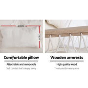 Danoz Direct - Gardeon Hammock Chair Hanging with Armrest Camping Hammocks Cream - danozdirect