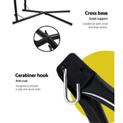 Danoz Direct - Gardeon Hammock Chair Outdoor Camping⛺ Hanging with Steel Stand Grey - danozdirect