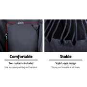 Danoz Direct - Gardeon Hammock Chair Outdoor Camping⛺ Hanging with Steel Stand Grey - danozdirect