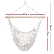 Danoz Direct - Gardeon Hammock Chair Outdoor Hanging Camping⛺ Mesh Indoor Cream - danozdirect