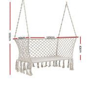 Danoz Direct - Gardeon Hammock Chair Outdoor Portable Camping⛺ Hammocks 2 Person Cream - danozdirect