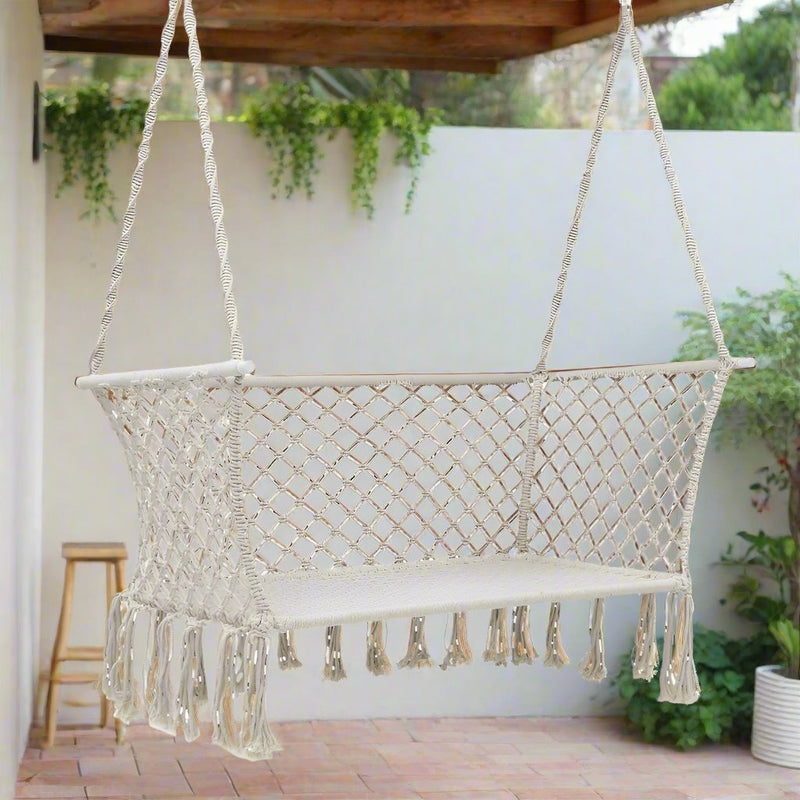 Danoz Direct - Gardeon Hammock Chair Outdoor Portable Camping⛺ Hammocks 2 Person Cream - danozdirect
