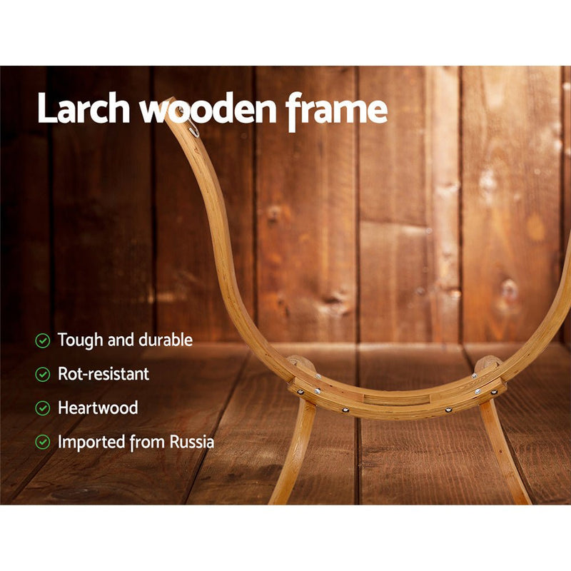 Danoz Direct - Gardeon Hammock Chair Timber Outdoor Furniture Camping⛺ with Wooden Stand - danozdirect
