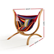 Danoz Direct - Gardeon Hammock Chair Timber Outdoor Furniture Camping⛺ with Wooden Stand - danozdirect
