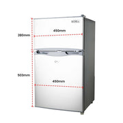 Danoz Direct - GECKO 95L Portable Fridge Freezer Camping Motorhome Caravan Upright Fridges 12V/24V/240V, Silver - danozdirect