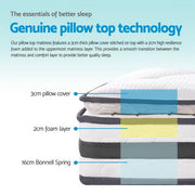 Danoz Direct - Giselle Bedding 21cm Mattress Pillow Top Single - danozdirect